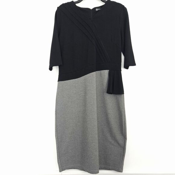 NICE FOREVER Dress Womens 12 Gray Black Below the Knee Semi-Formal - Picture 1 of 7
